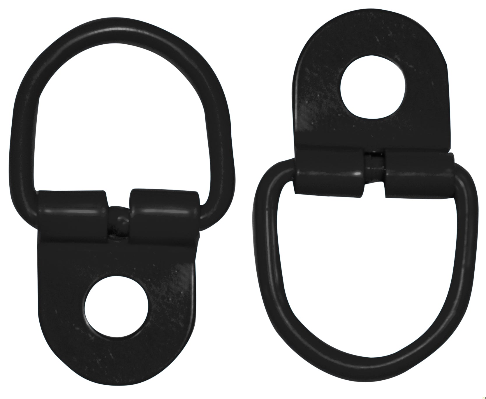 Two black attachment loops for vehicle seats, designed to simplify installing car seat tensioners.